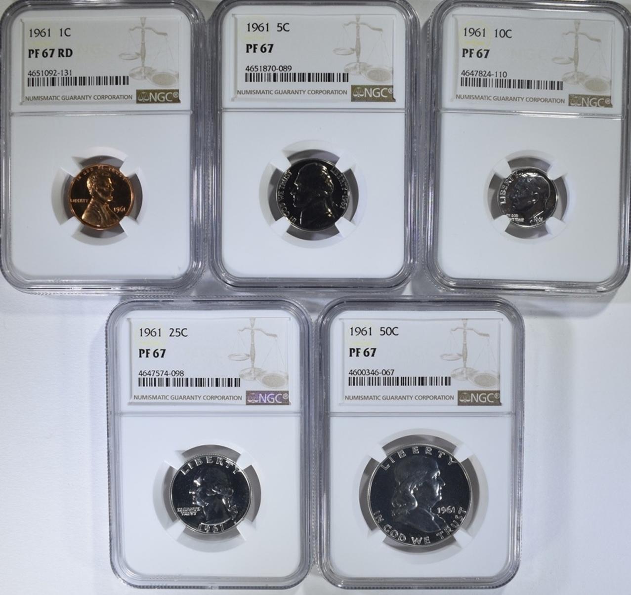 1961 COMPLETE PROOF SET ALL NGC PF67