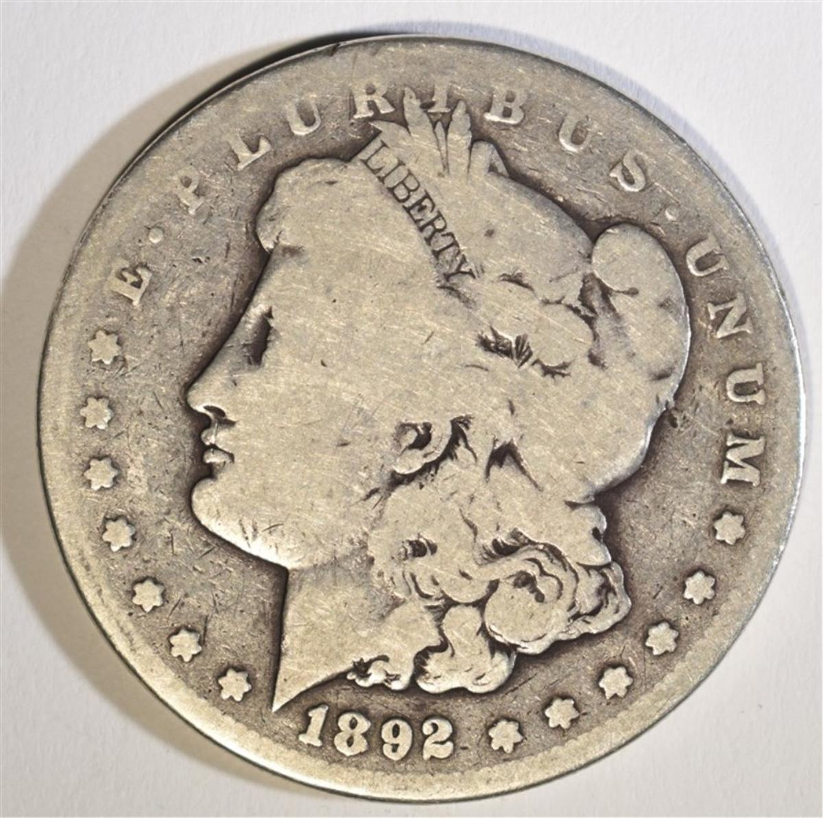 1892-CC MORGAN DOLLAR  G/VG