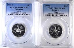 2 - 1999-S SILVER DELAWARE QTR PCGS