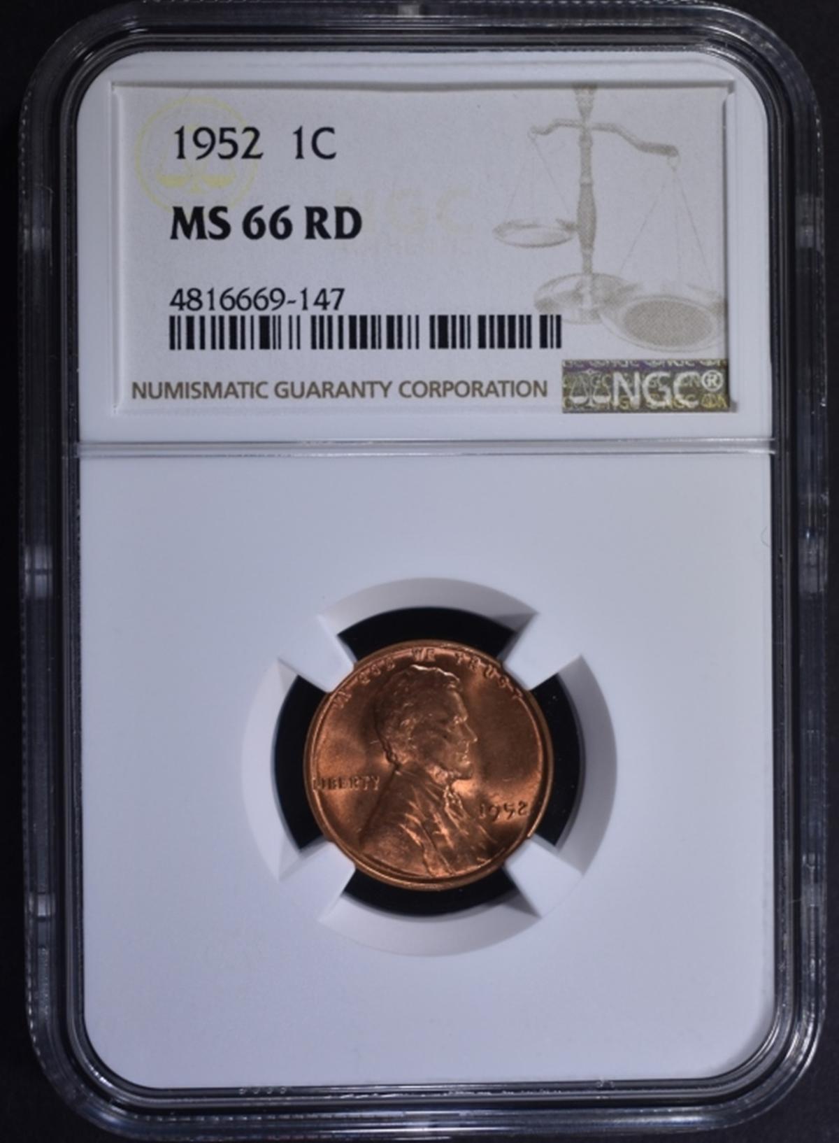 1952 LINCOLN CENT NGC MS66RD