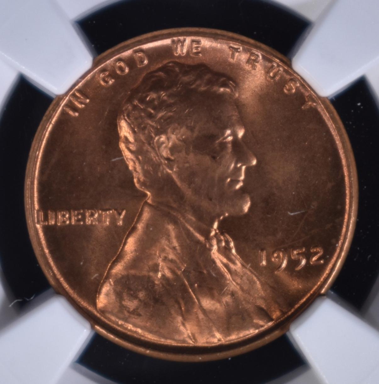 1952 LINCOLN CENT NGC MS66RD