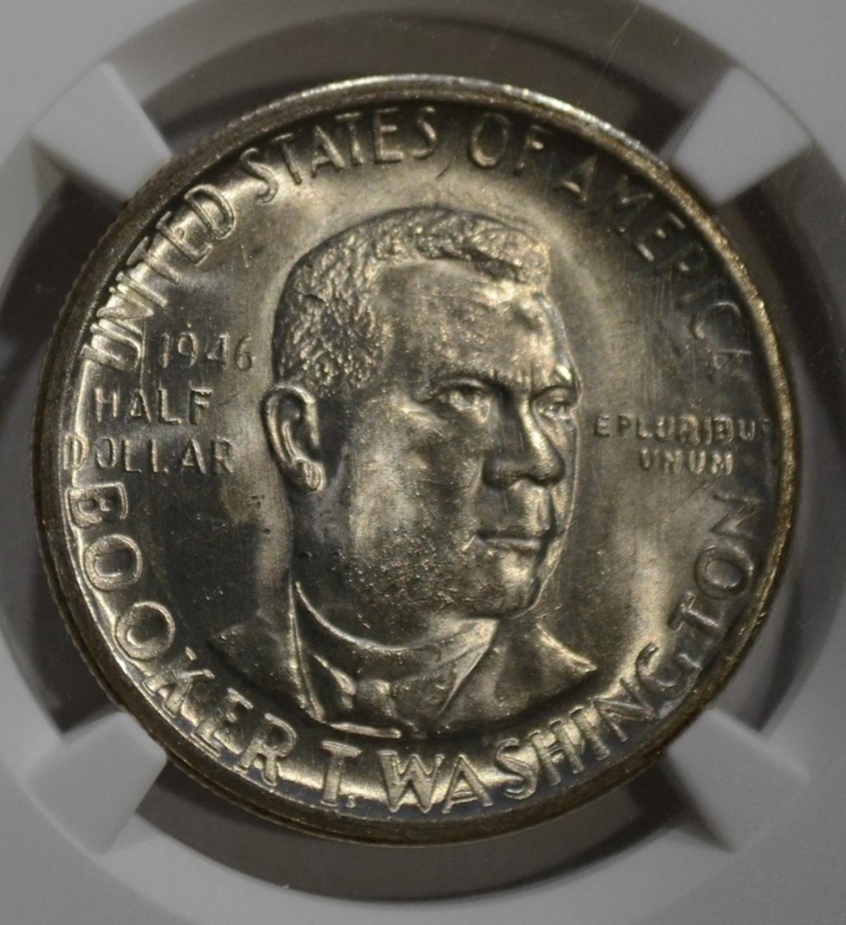 1946-S B. T. WASHINGTON HALF, NGC MS-66