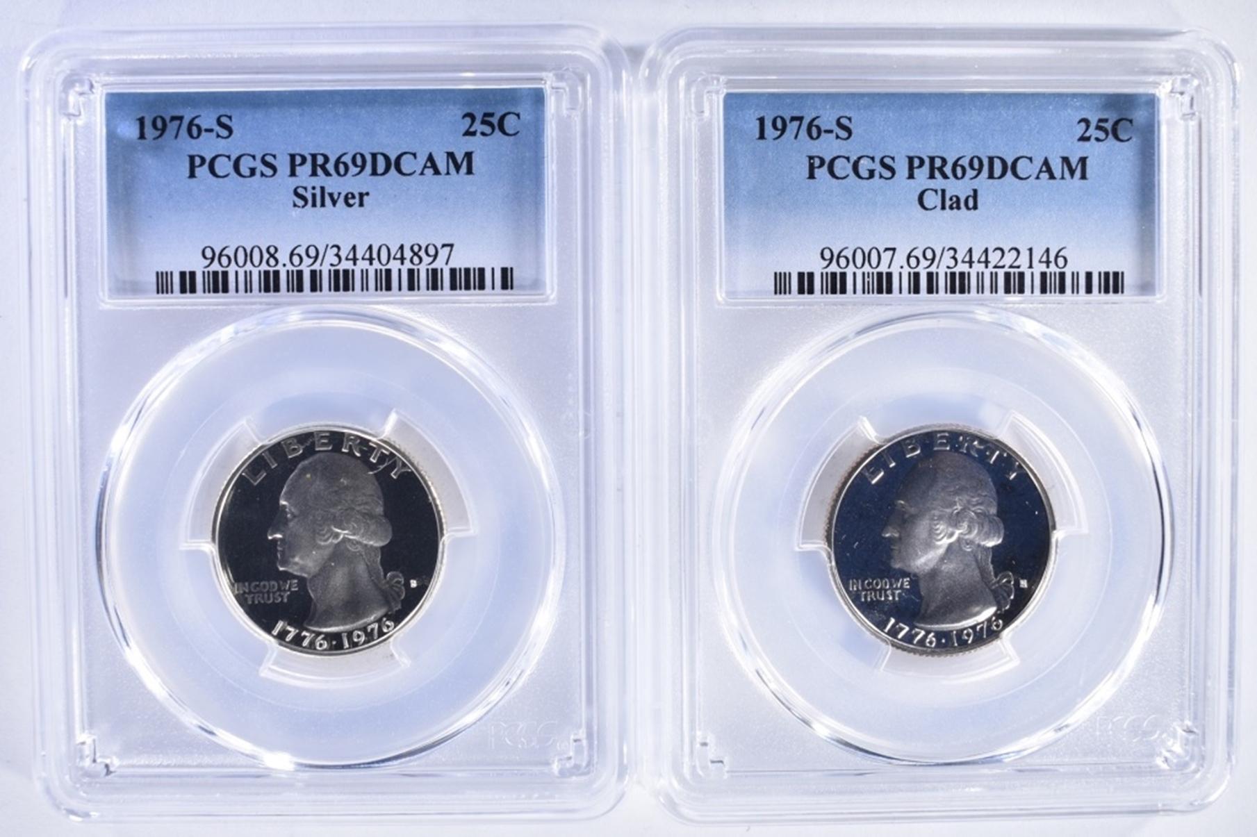 2 - 1976-S BICENTENNIAL QTR PCGS PR69