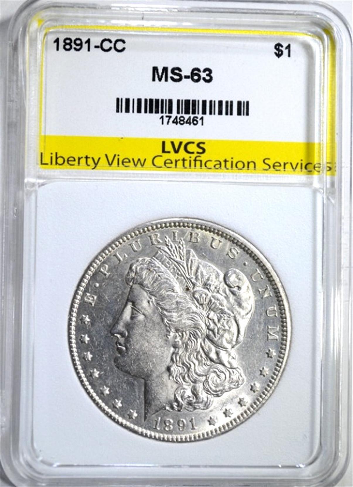 1891-CC MORGAN DOLLAR, LVCS CH BU NICE