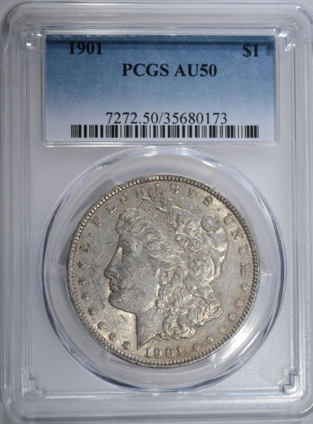 1901 MORGAN DOLLAR PCGS AU50