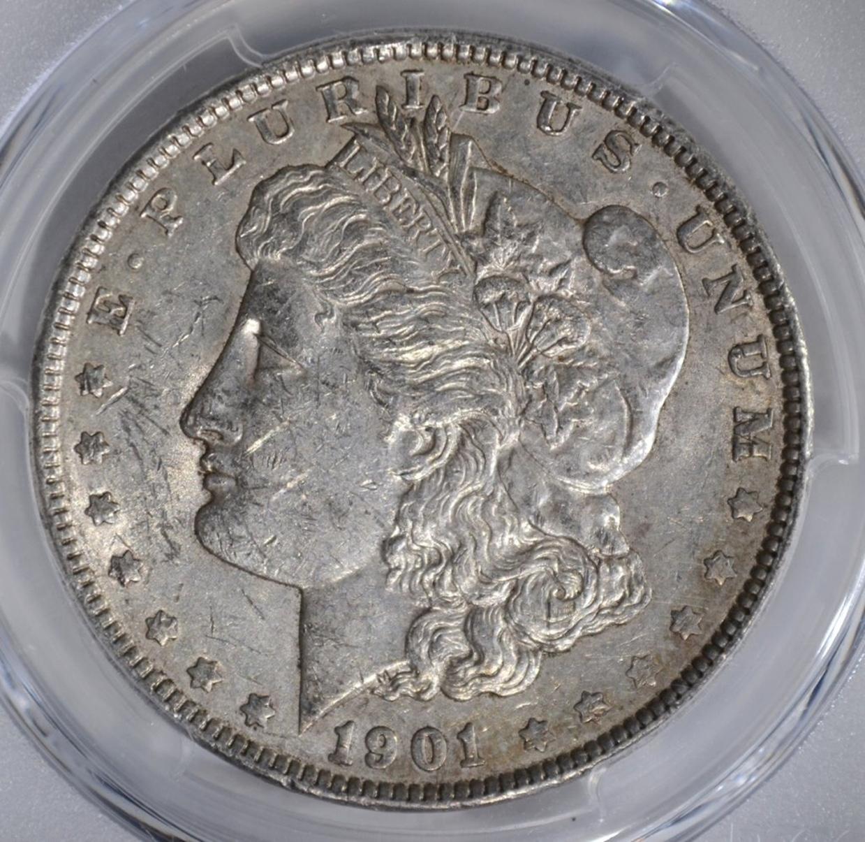 1901 MORGAN DOLLAR PCGS AU50