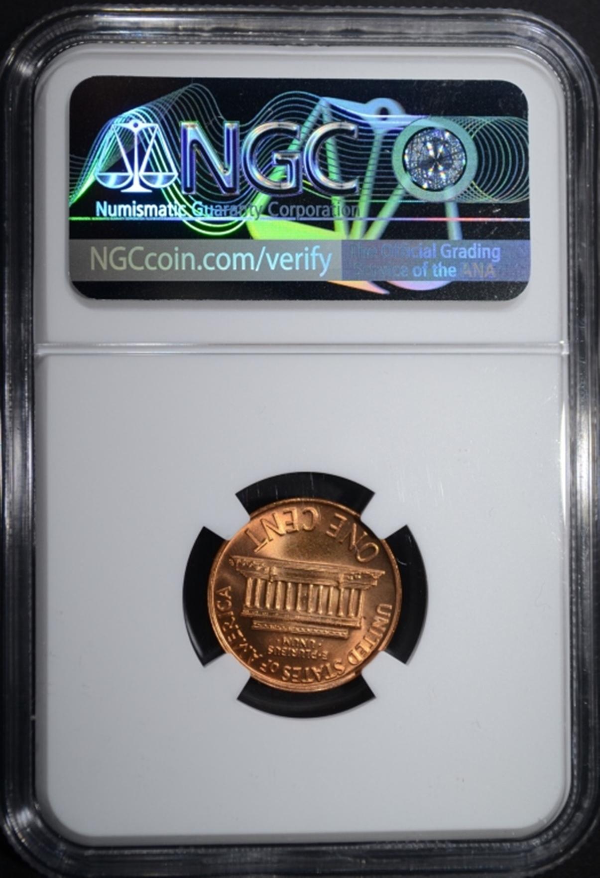 1966 SMS LINCOLN CENT, NGC MS-68 RD