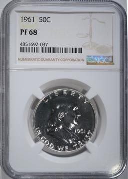 1961 FRANKLIN HALF DOLLAR, NGC PF-68