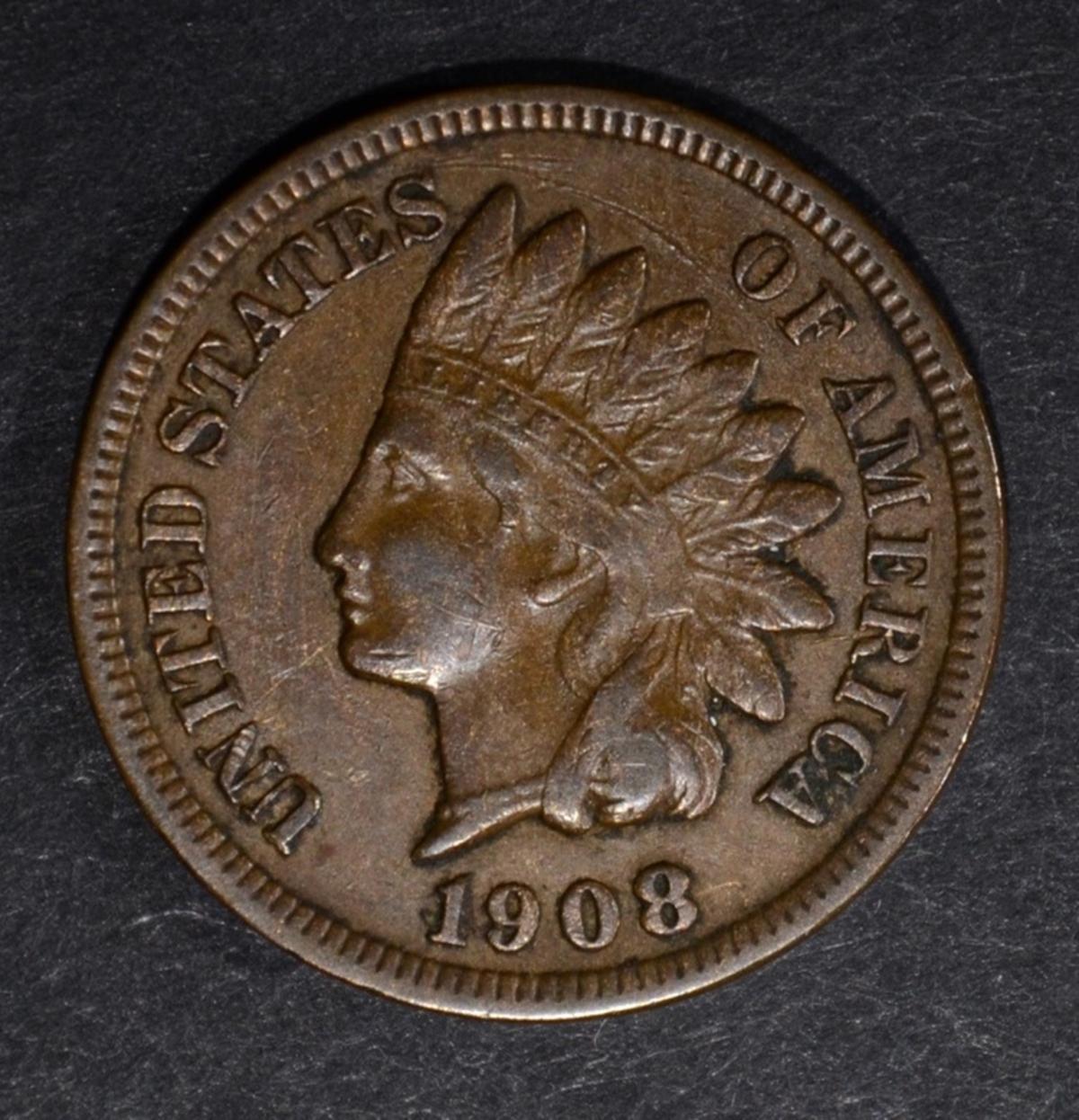 1908-S INDIAN CENT, XF