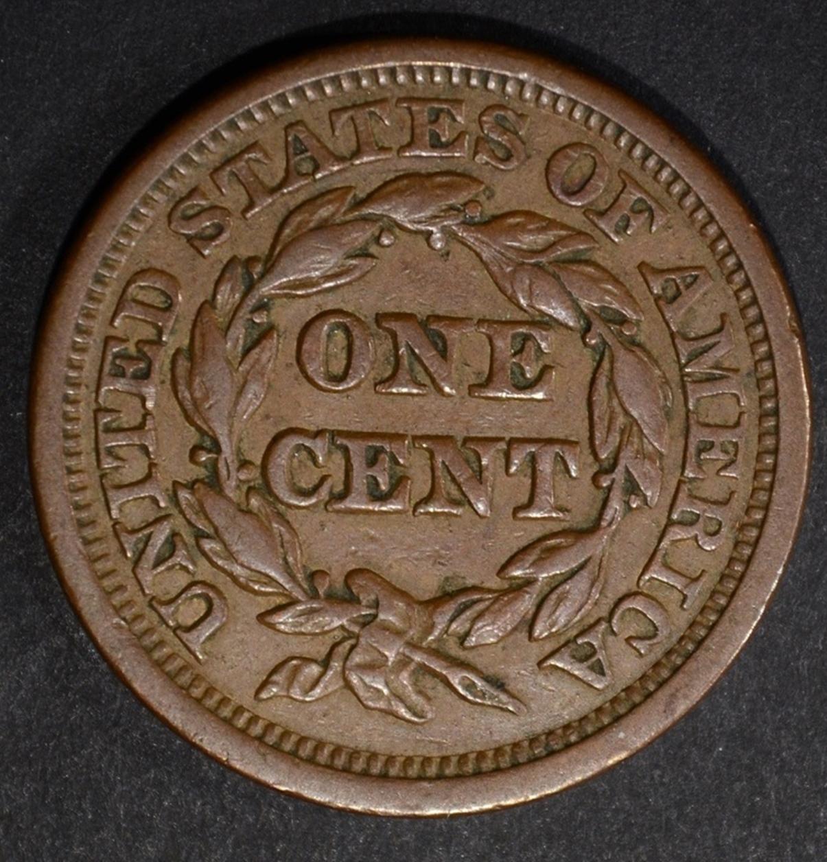 1845 LARGE CENT, XF