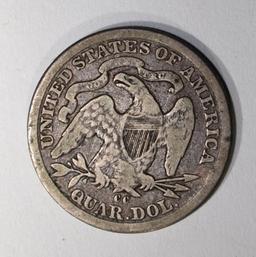 1877-CC SEATED QUARTER, FINE