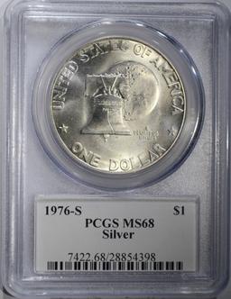 1976-S SILVER EISENHOWER DOLLAR, PCGS MS-68 SUPER