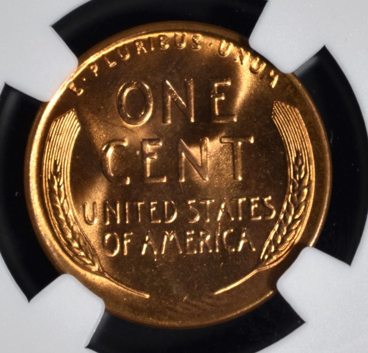 1957-D LINCOLN CENT, NGC MS-67 RED