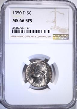 1950-D JEFFERSON NICKEL NGC MS66 5FS