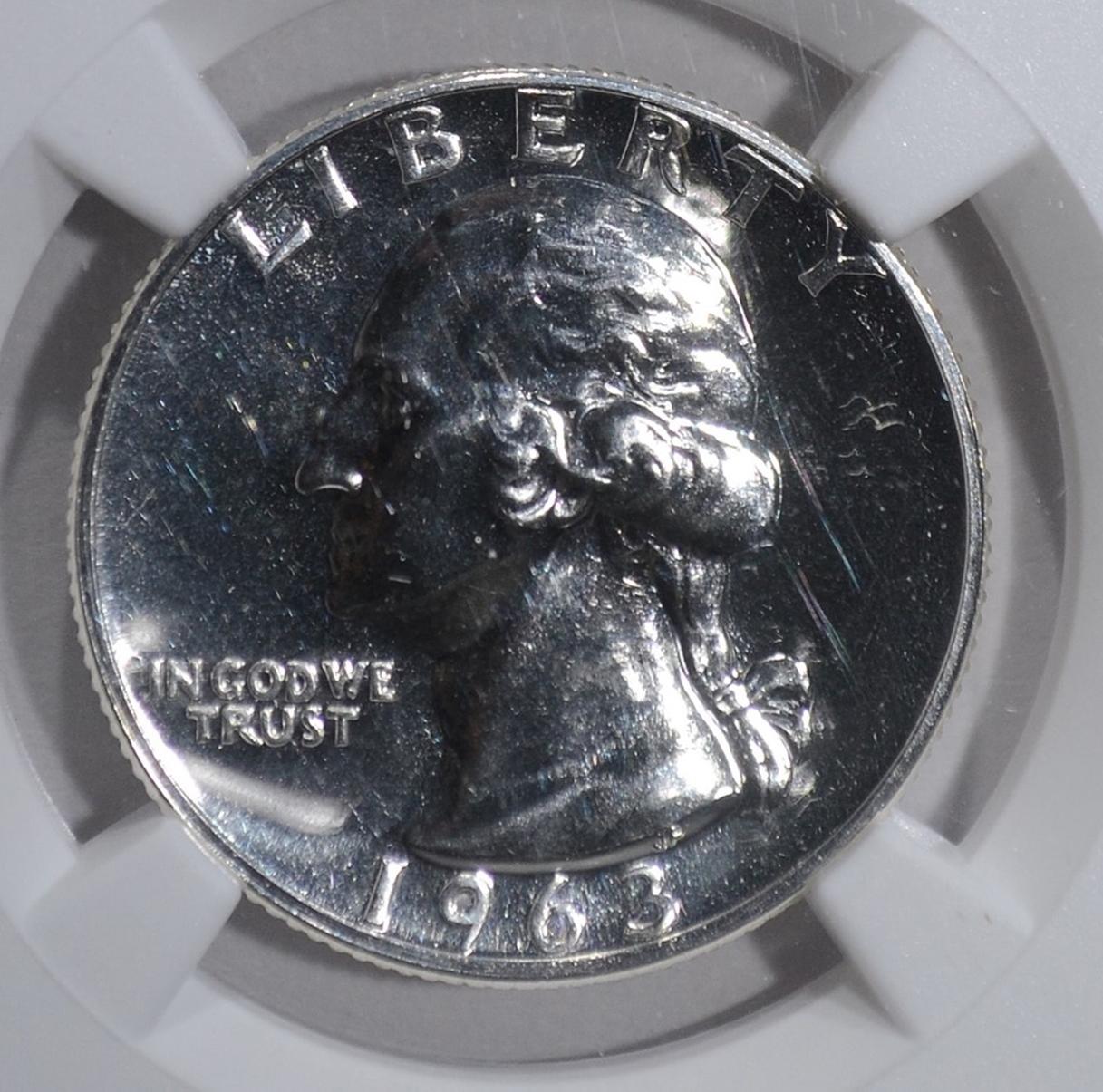 1963 WASHINGTON QUARTER NGC PF-69