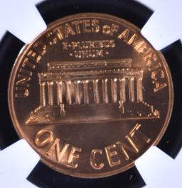 1966 SMS LINCOLN CENT, NGC MS-68 RED