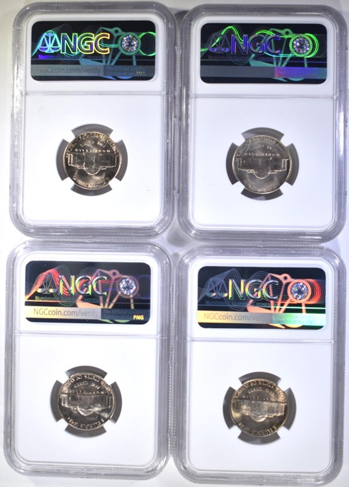 4 JEFFERSON NICKELS NGC MS-66