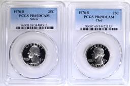 2 - 1976-S BICENTENNIAL QTRS PCGS PR69