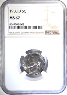 1950-D JEFFERSON NICKEL, NGC MS-67