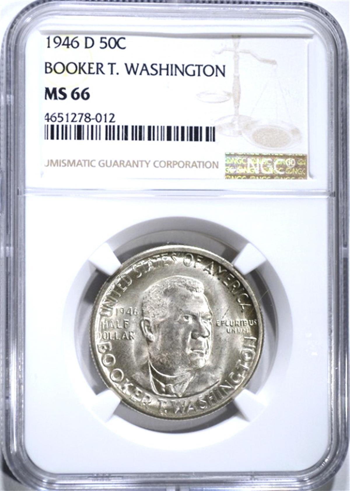 1946-D B.T. WASHINGTON HALF, NGC MS-66 SUPER!