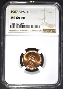 1967 SMS LINCOLN CENT NGC MS68 RD