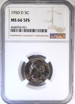 1950-D JEFFERSON NICKEL NGC MS66 5FS