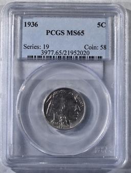 1936 BUFFALO NICKEL PCGS MS-65