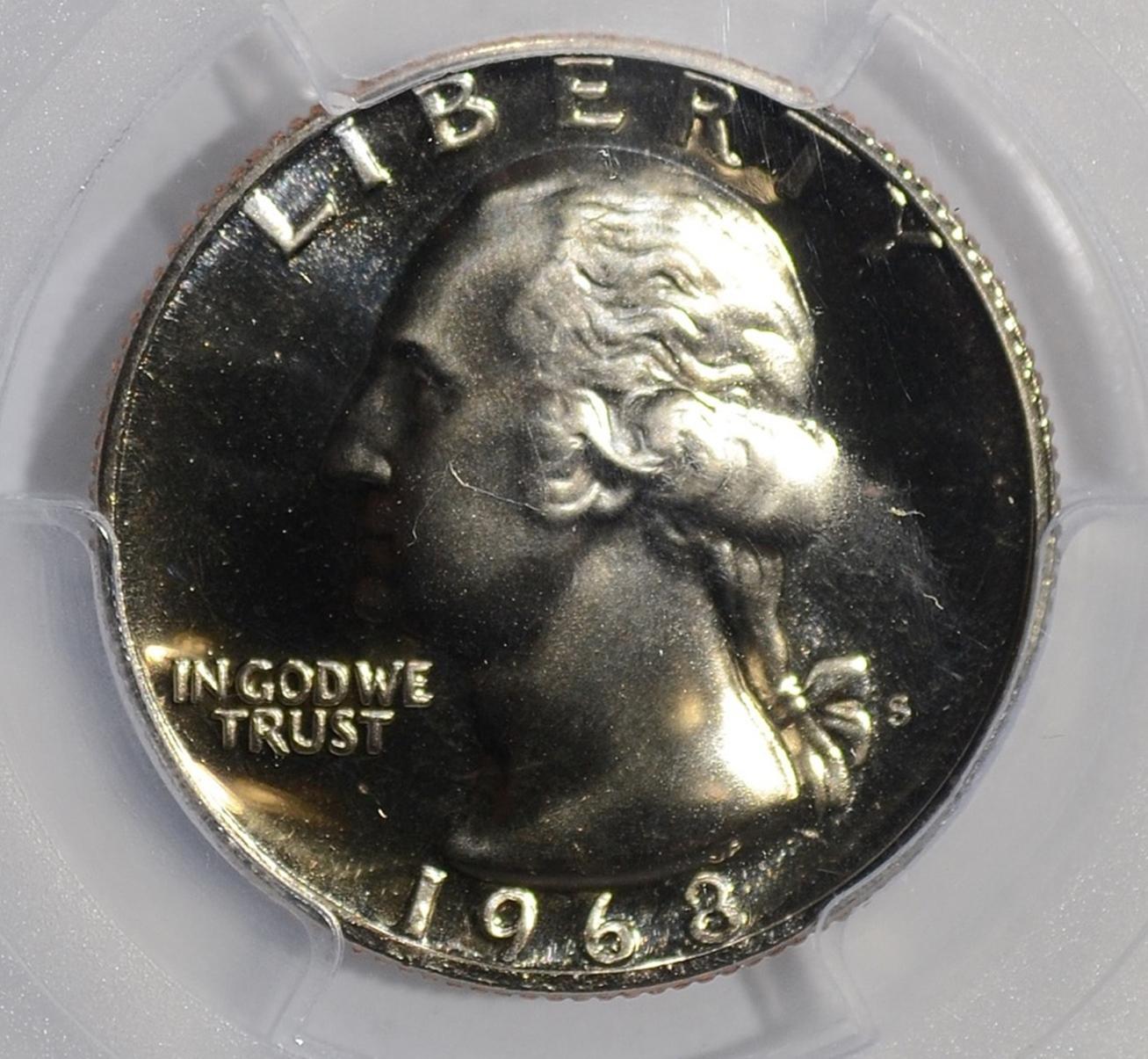 1968-S WASHINGTON QUARTER PCGS PR-69