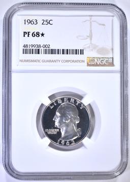 1963 WASHINGTON QTR NGC PF68 STAR