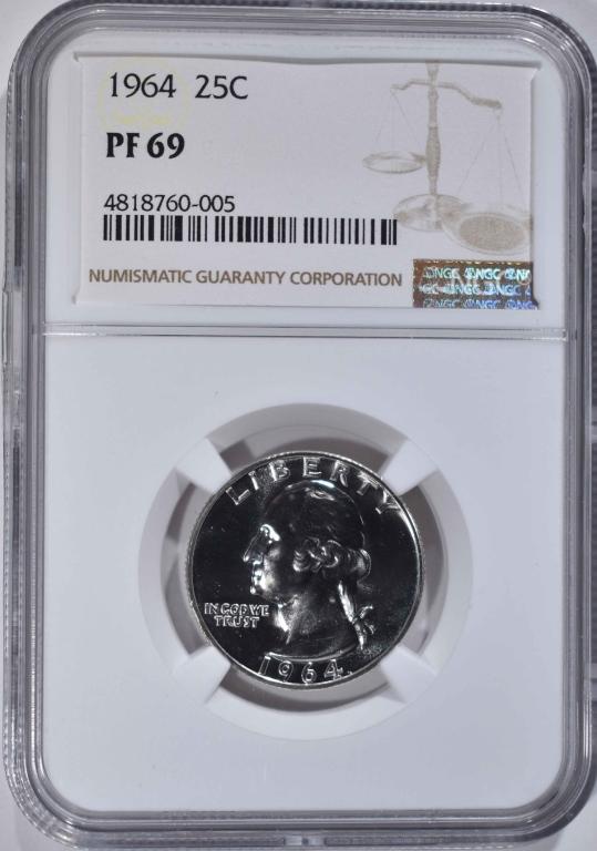 1964 WASHINGTON QTR NGC PF69