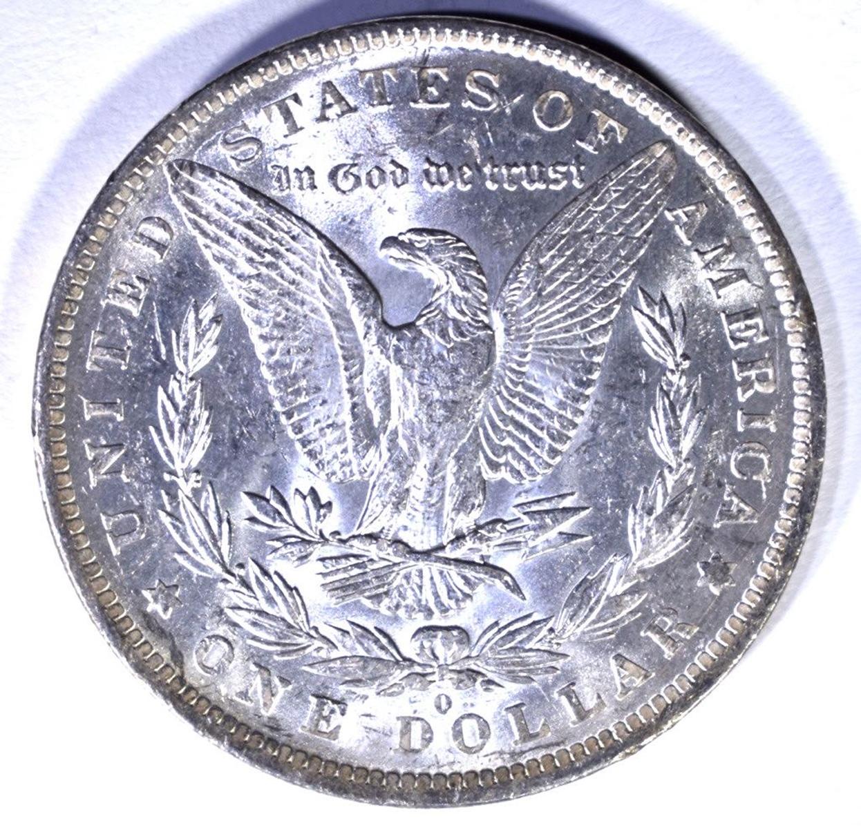 1883-O MORGAN DOLLAR, CH BU GORGEOUS OBV TONING