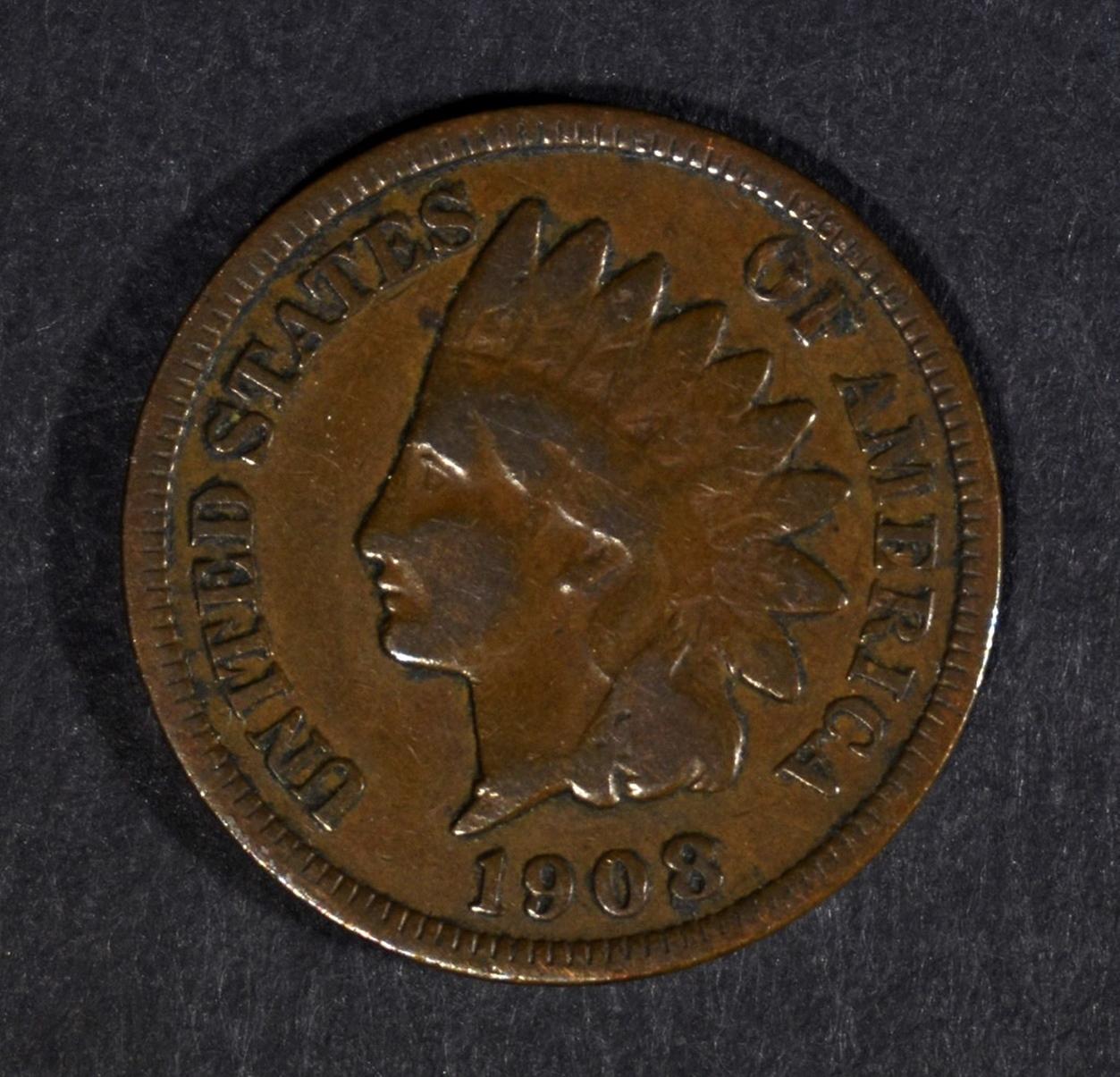 1908-S INDIAN HEAD VG/FINE - KEY COIN