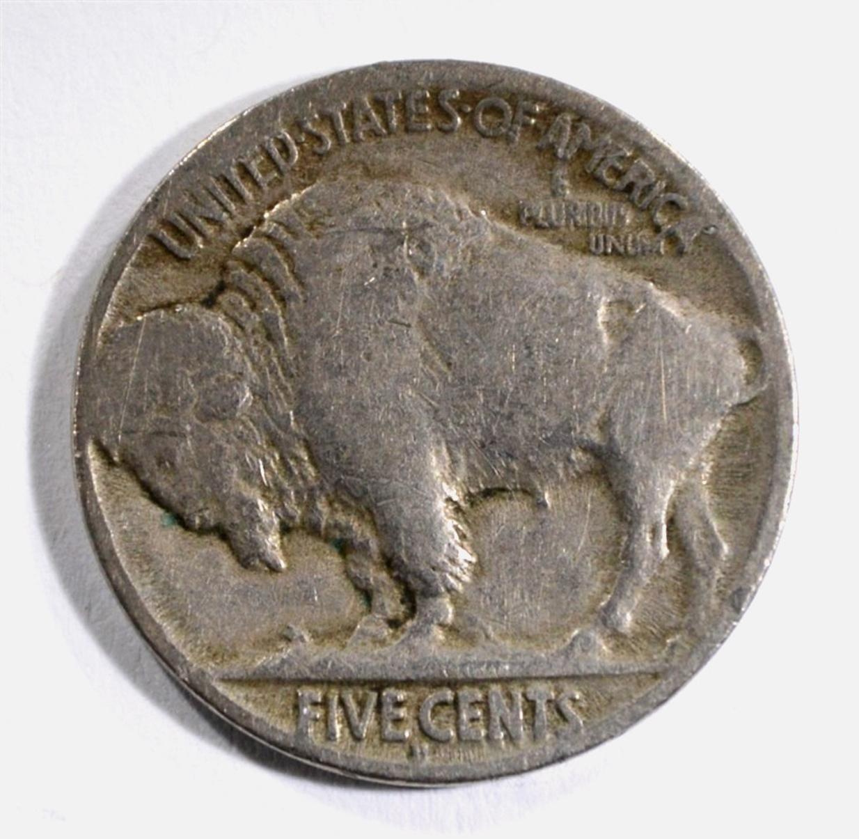 1913-D TYPE-2 BUFFALO NICKEL, FINE KEY DATE