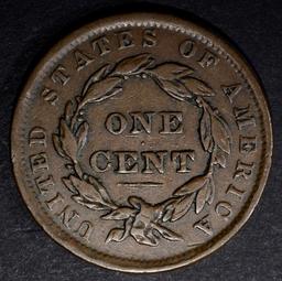 1837 LARGE CENT, VG/F