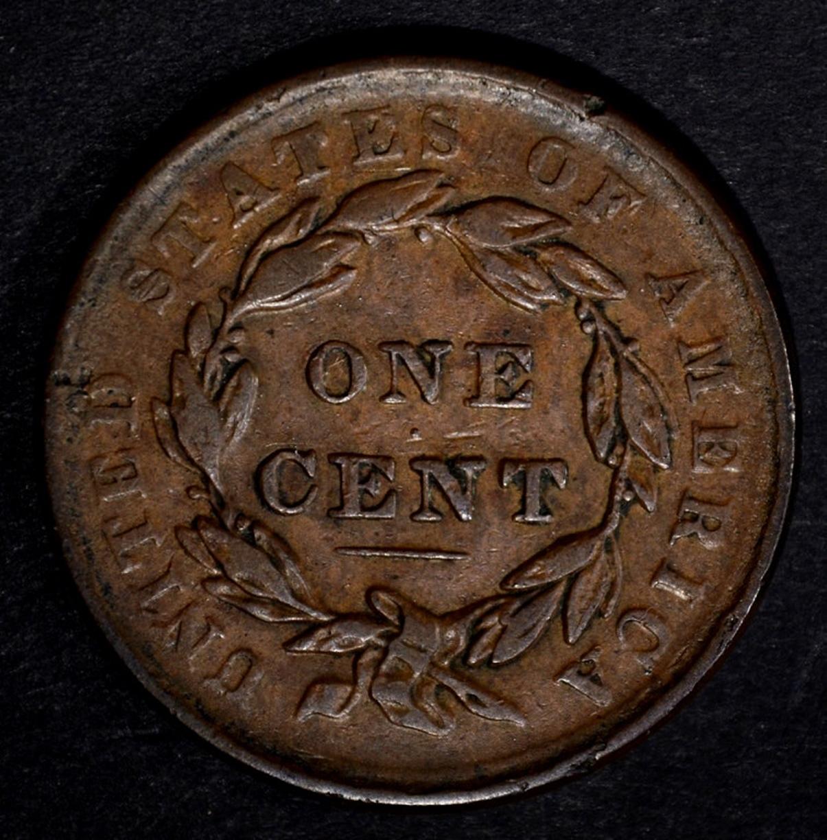 1838 LARGE CENT, VF