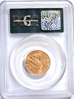 1911 $5.00 GOLD INDIAN, PCGS MS-61 OLD GREEN