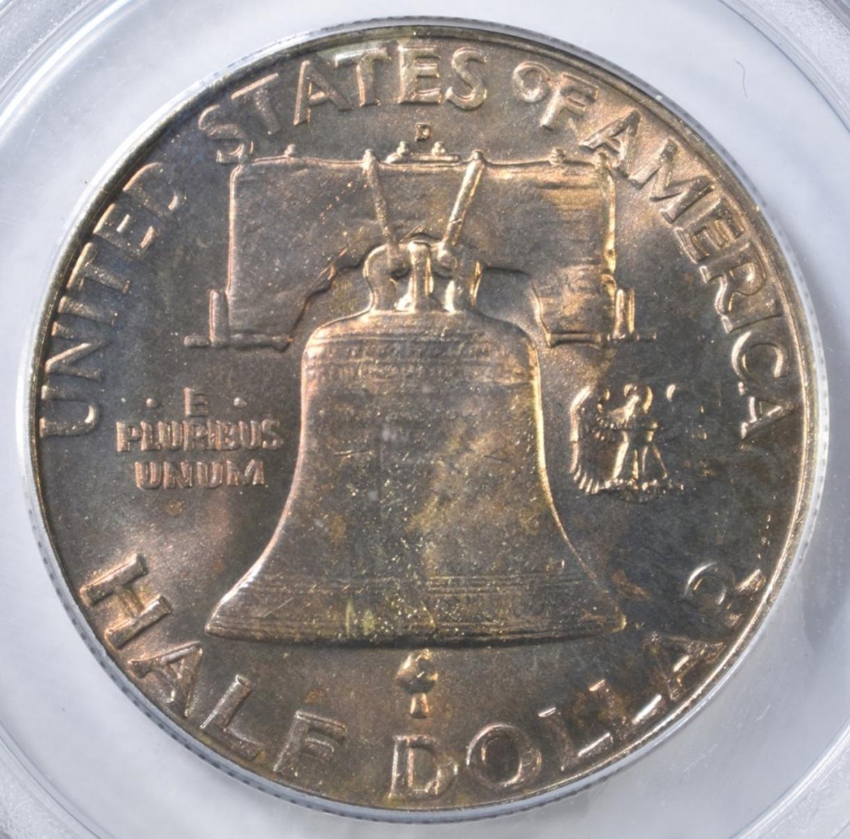 1959-D FRANKLIN HALF DOLLAR PCGS MS-64 FBL