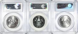 2007-P & 2-2011-D KENNEDY HALVES, PCGS MS-67