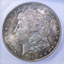 1881 MORGAN DOLLAR, ICG MS-66