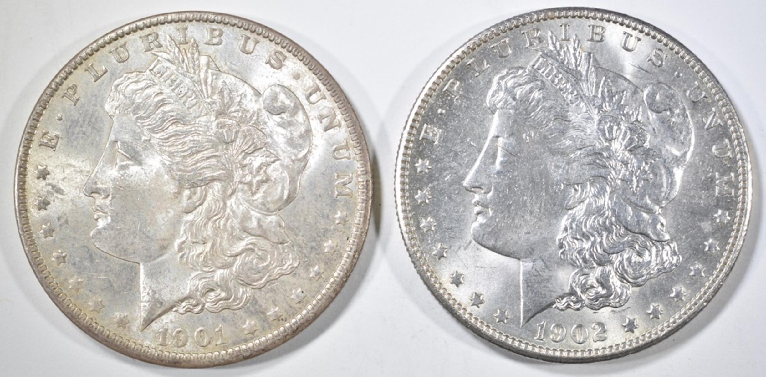 1901-O & 1902-O CH BU MORGAN DOLLARS