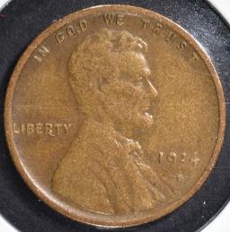 1914-S LINCOLN CENT, XF