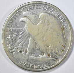 1938-D WALKING LIBERTY HALF FINE rim bumps