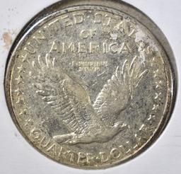 1917-S TYPE 1 STANDING LIBERTY QUARTER XF/AU