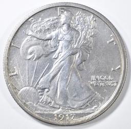 1917-D OBVERSE WALKING LIBERTY HALF AU/BU