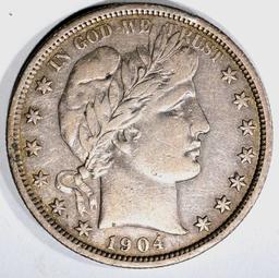 1904 BARBER HALF DOLLAR, XF