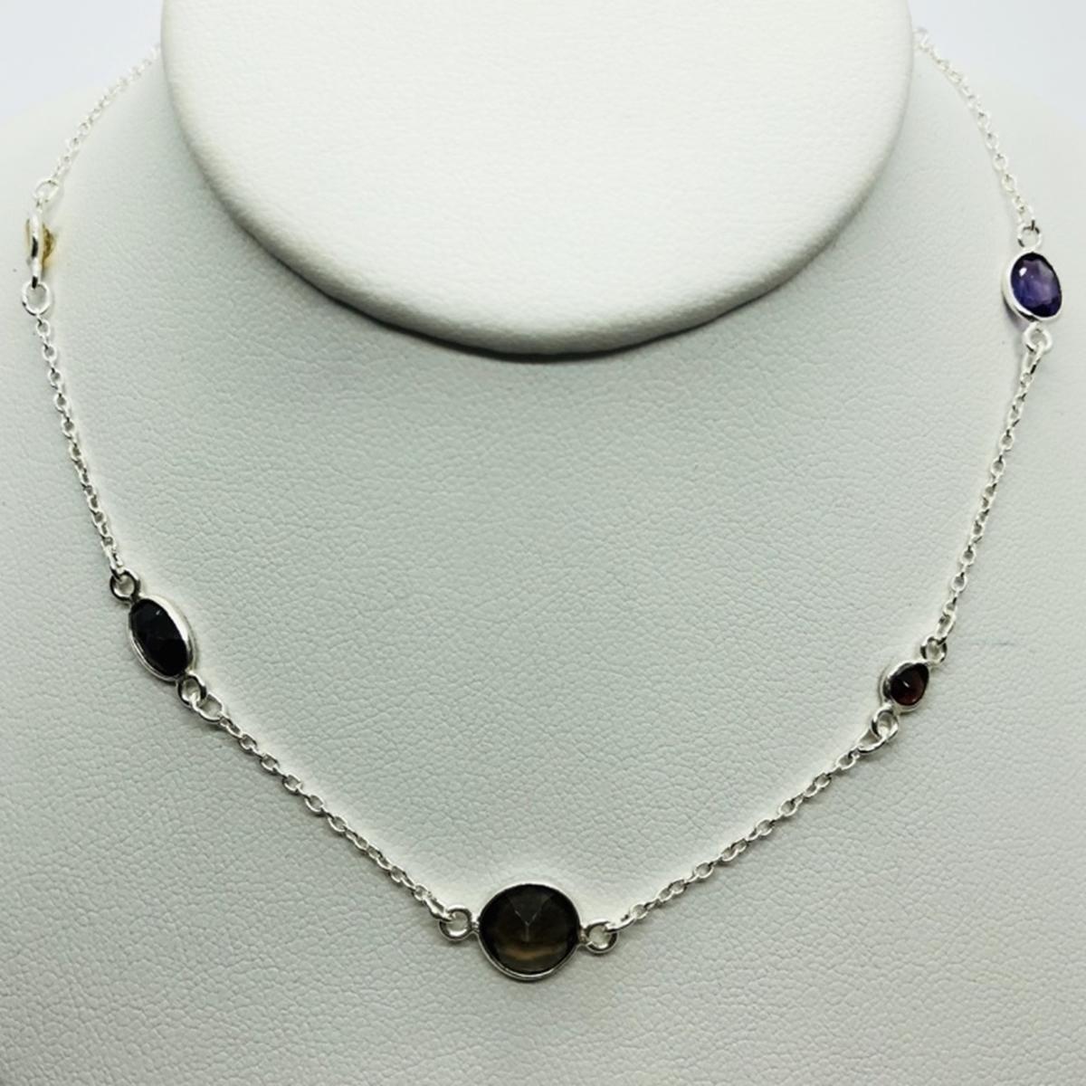 AMETHYST GARNET CITRINE NECKLACE