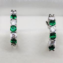 SIMULATED EMERALD EARRINGS