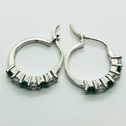 SIMULATED EMERALD EARRINGS