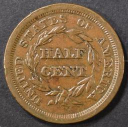 1851 HALF CENT, AU/BU