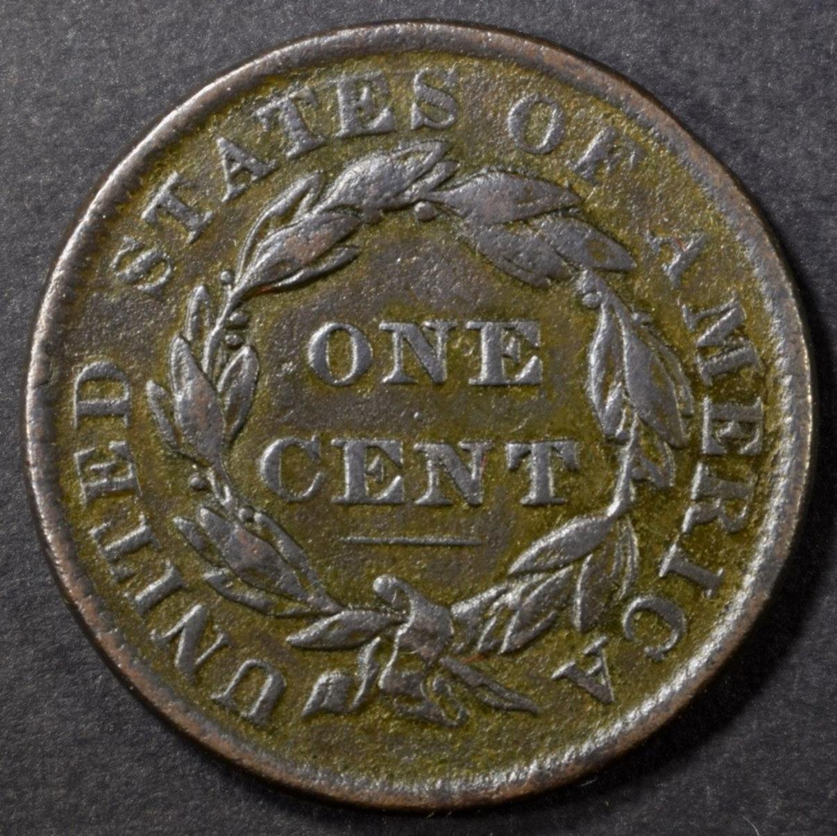 1836 LARGE CENT,  VF/XF